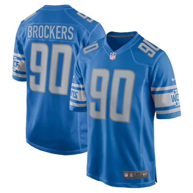 mens nike michael brockers blue detroit lions game jersey